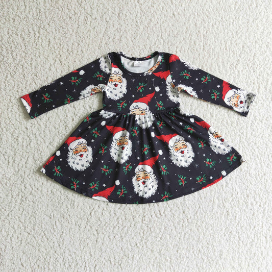 Kids  Girls Christmas Santa Black Color Dress