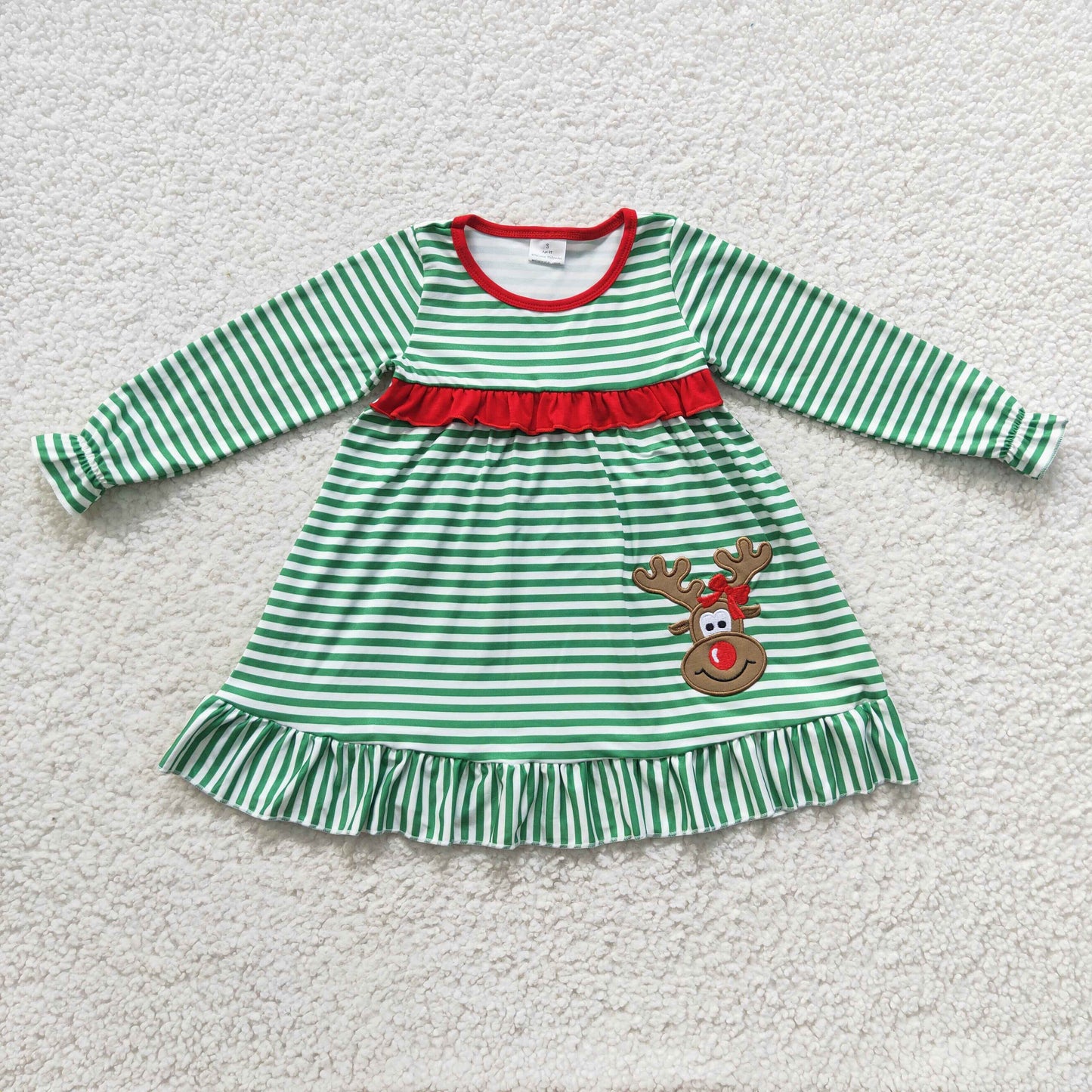 Baby Boys Girls  Sibling Christmas  Deer Green Striped Clothes