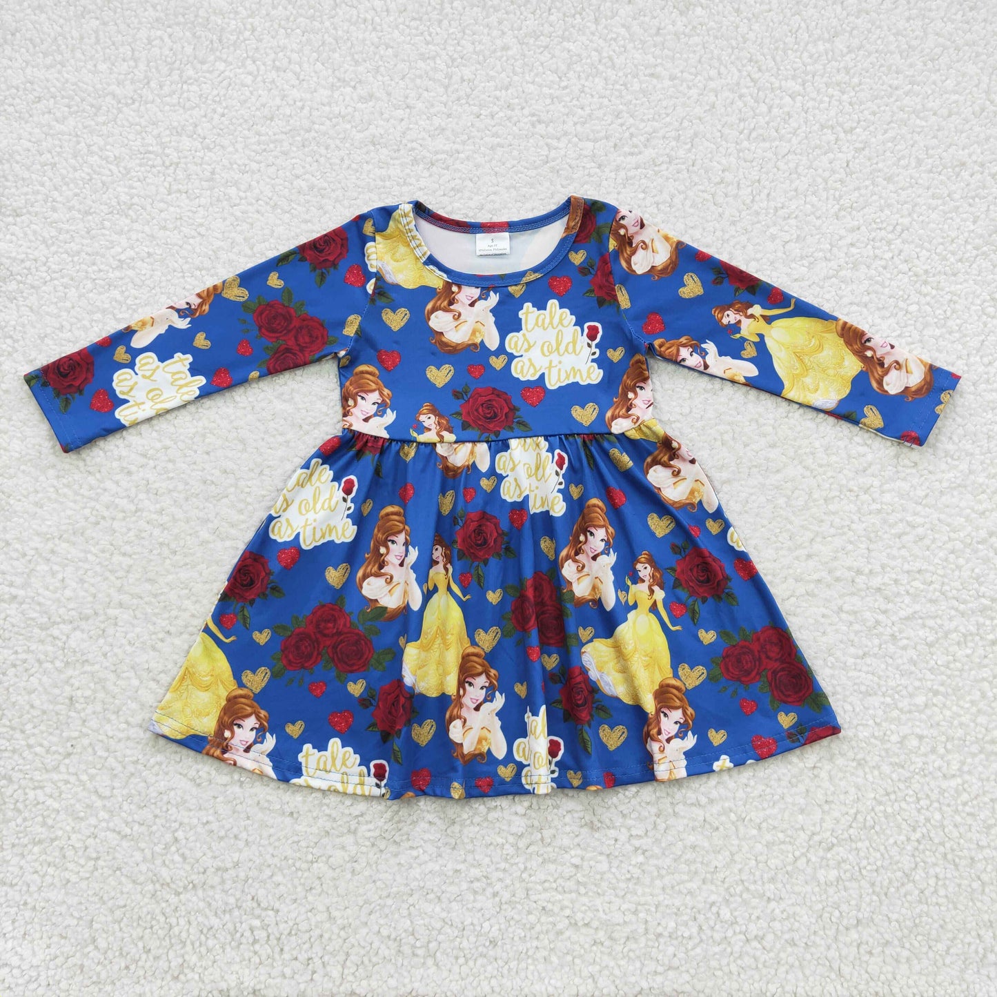 GLD0228  Baby Girls Princess Long Sleeve Dress $5.5