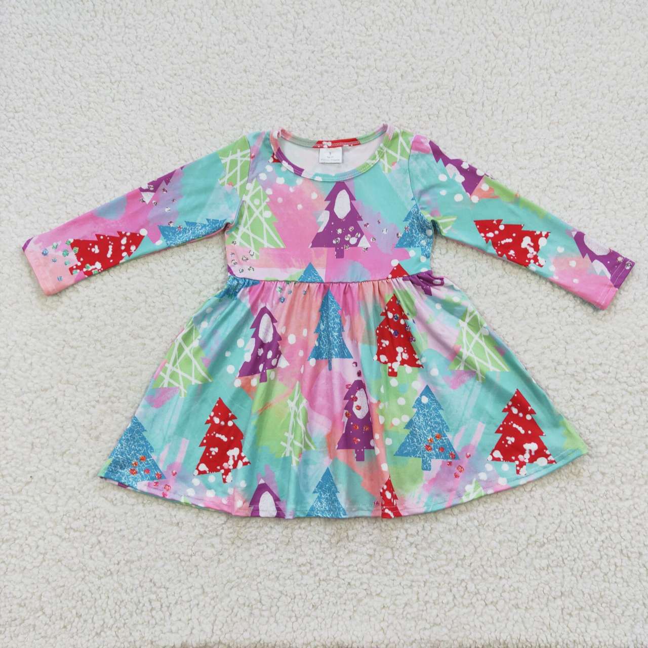 Baby Girls Christmas Tree Long Sleeve Dress