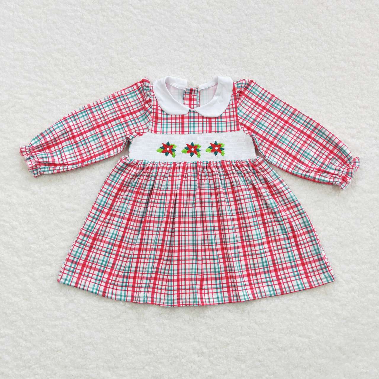 Baby Girls Christmas Holly Smocked Dress