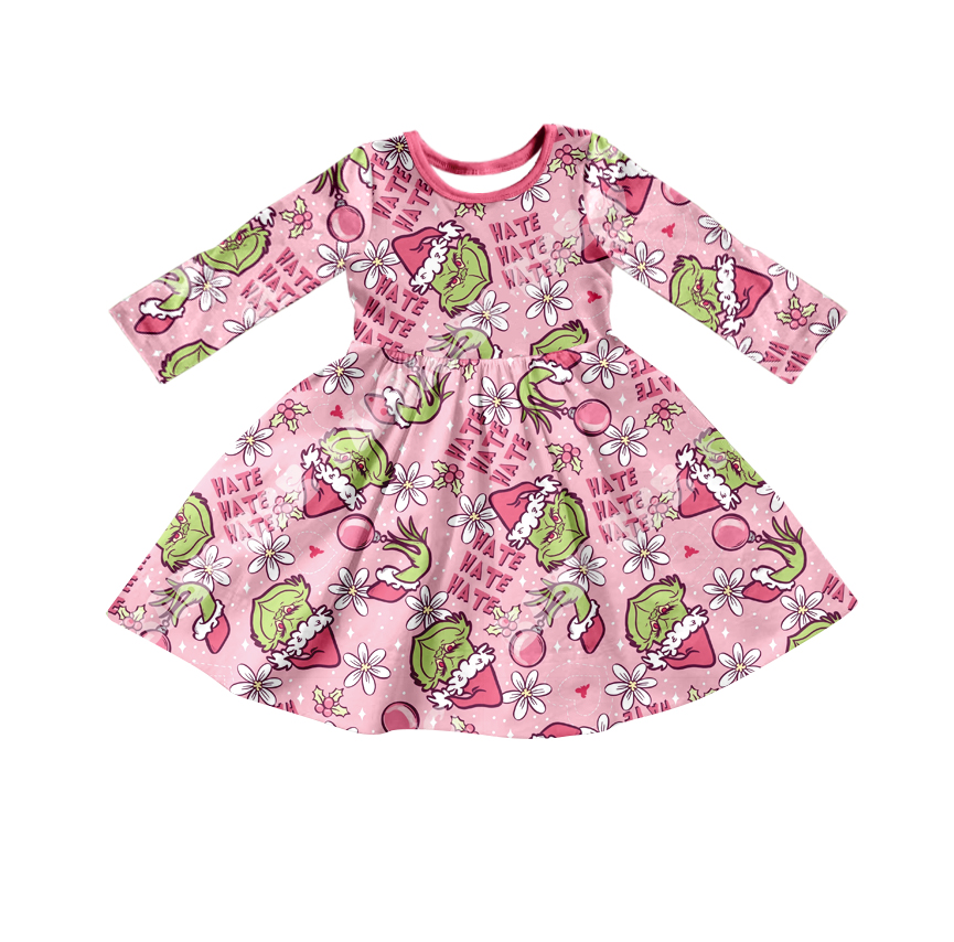 GLD0318 Baby Girls Christmas Pink Dress