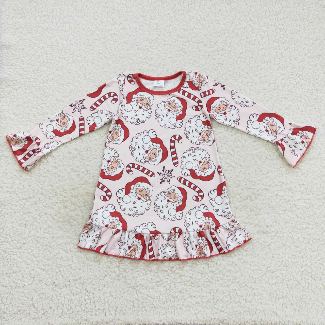 Sibling Baby Girls Chrismtas Santa Long Sleeve Dress