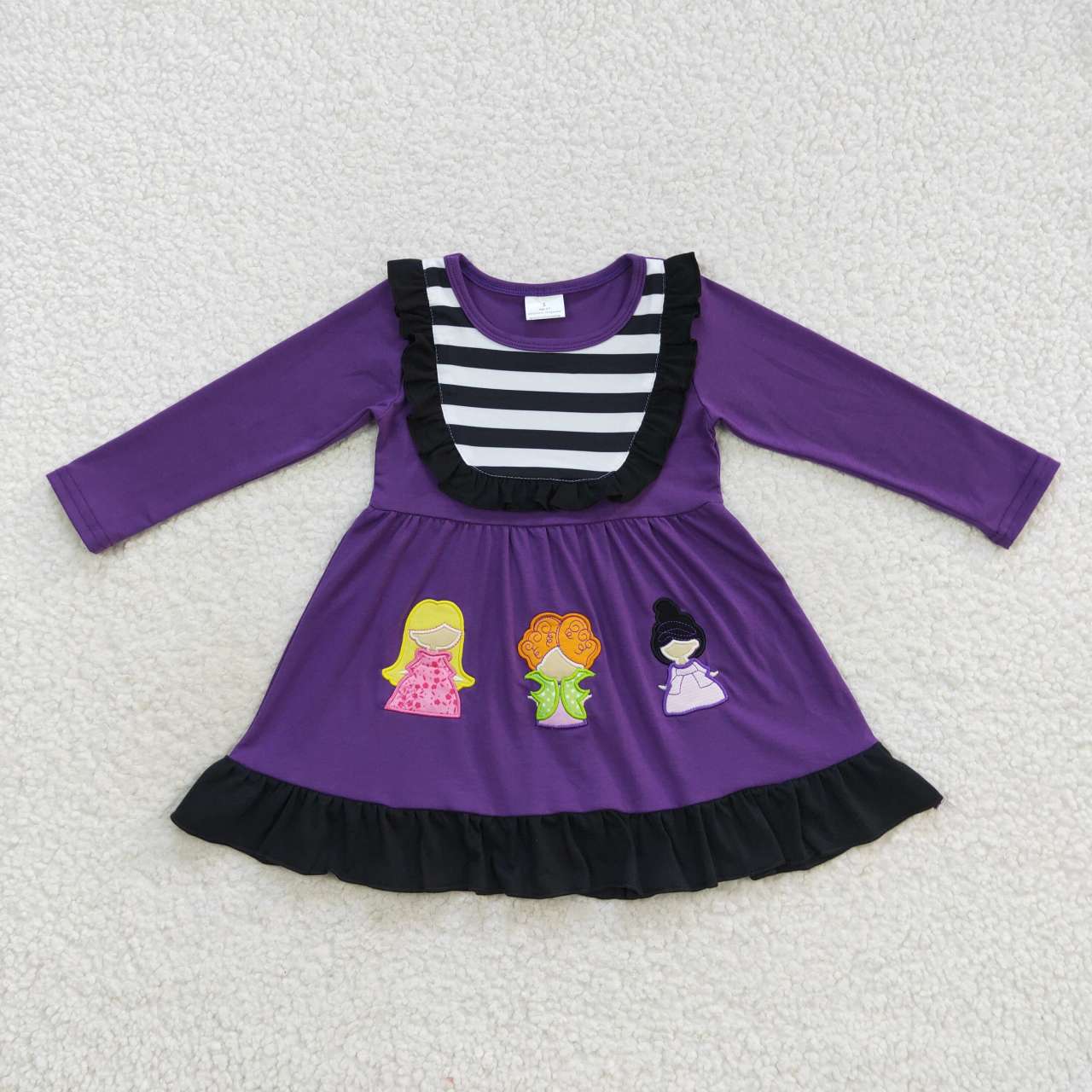 Toddler Girls Halloween Embroidery Witch Set and Dress