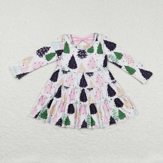 Christmas Tree Long Sleeve Dress Kids Girls