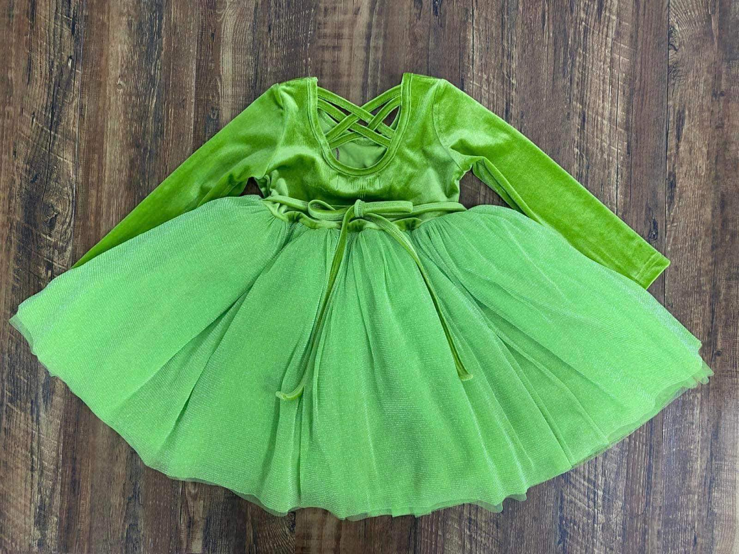 Baby Girls Christmas  Green Face Long Sleeve Dress Preorder