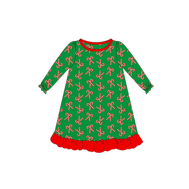 GLD0605 Baby Girls Christmas Candy Cane Dress Preorder