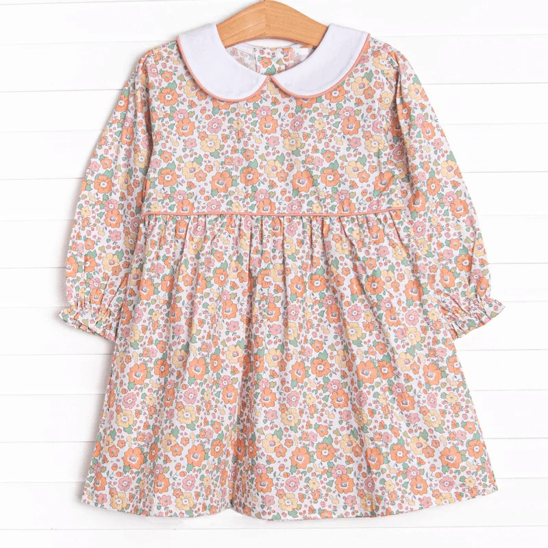 GLD0606 Baby Girls Dress Long Sleeve Fall Floral Tunic Top Leggings