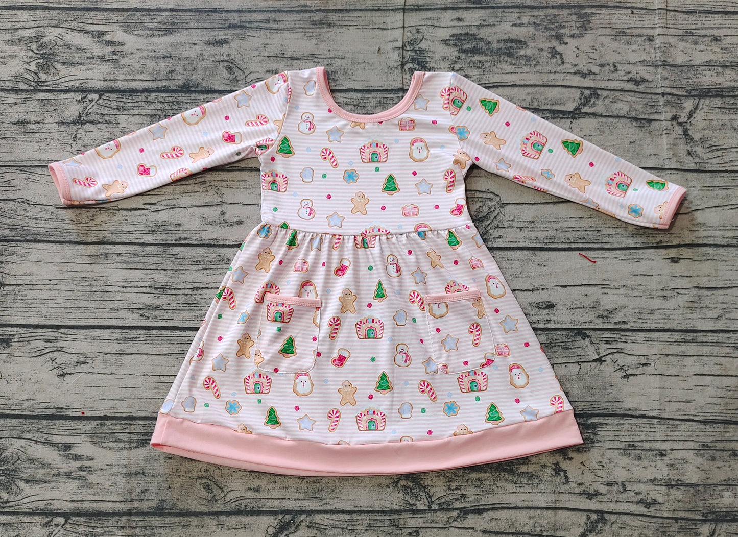 Baby Girls Christmas Perty Cake Long Sleeve Dress