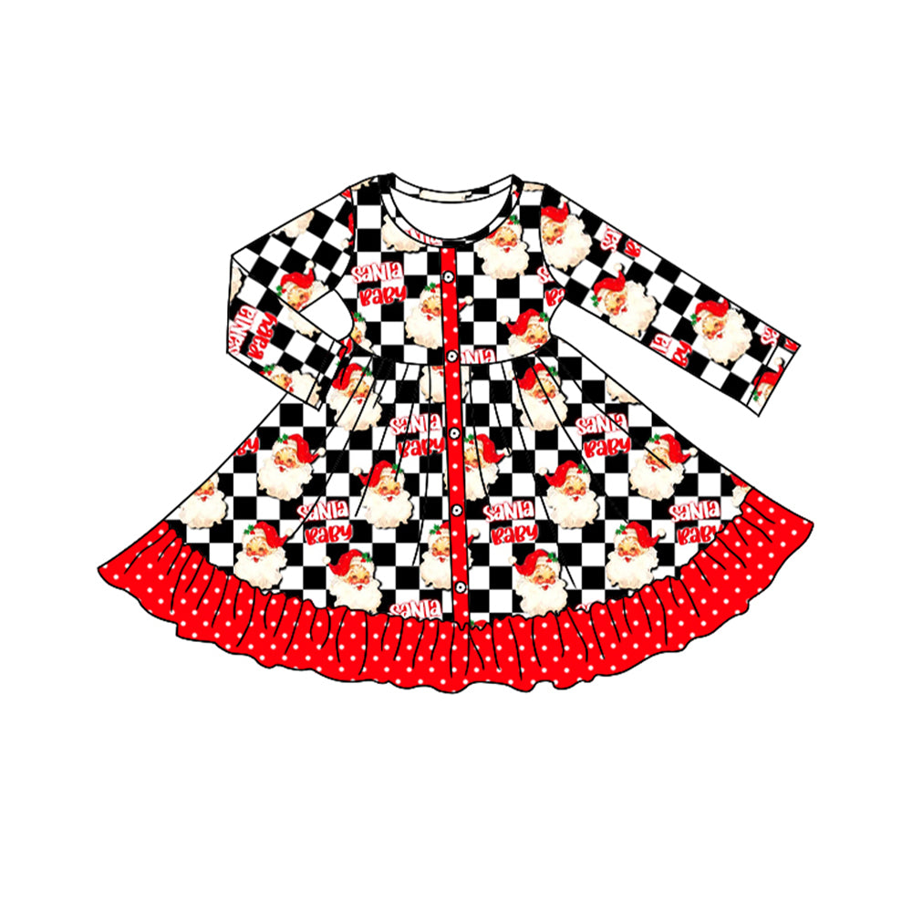 GLD0638 Baby Girls Christmas Santa Babe Dress Preorder