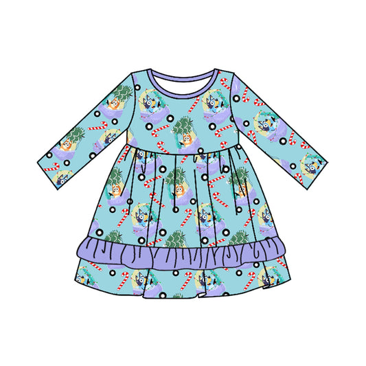 Baby Girls Christmas Dogs Candy Dress Preorder