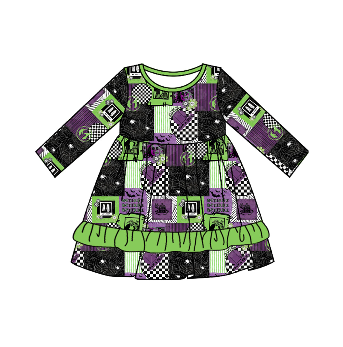 GLD0702 Baby Girls hallowe clown Long Sleeve Dress Pre-order