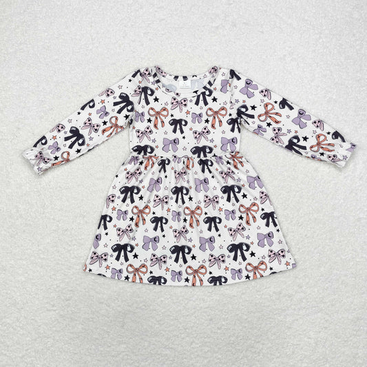 Baby Girls Halloween Bow Long Sleeve Dress