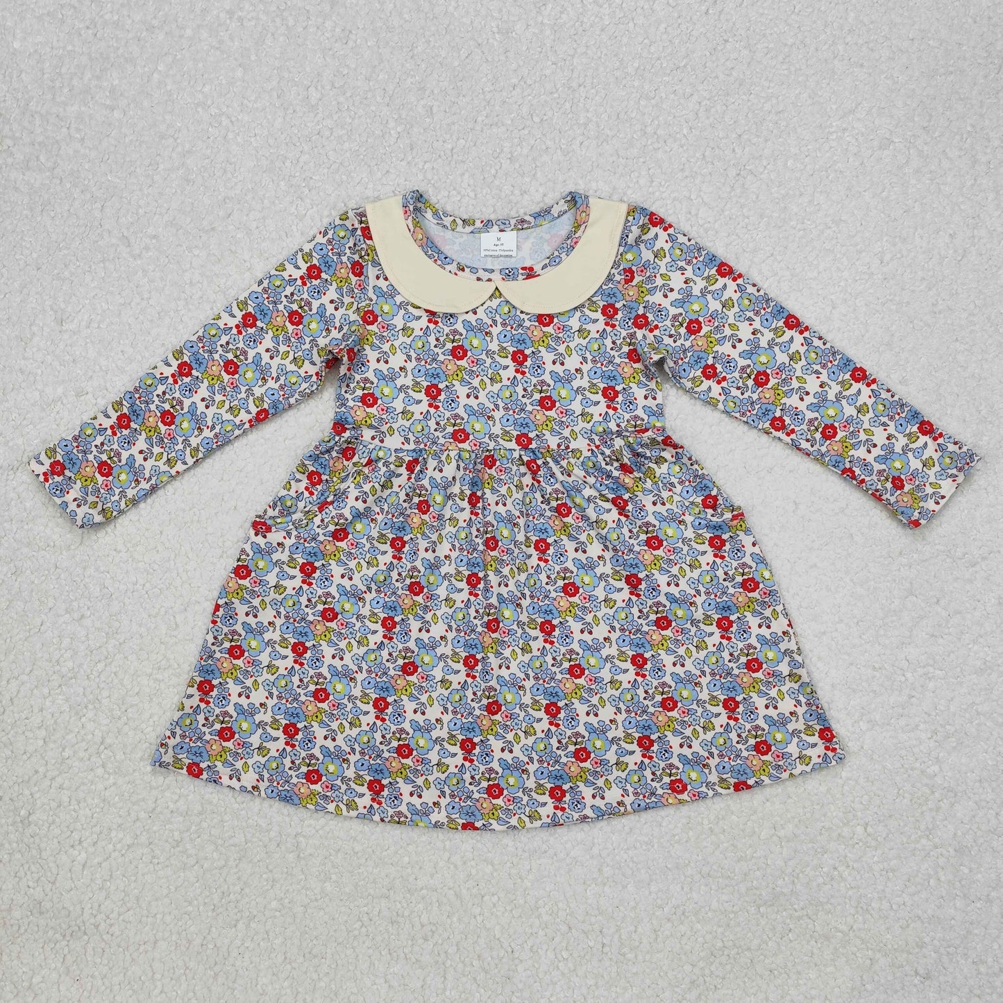 Sibling Baby Girls Floral Long Sleeve Dress