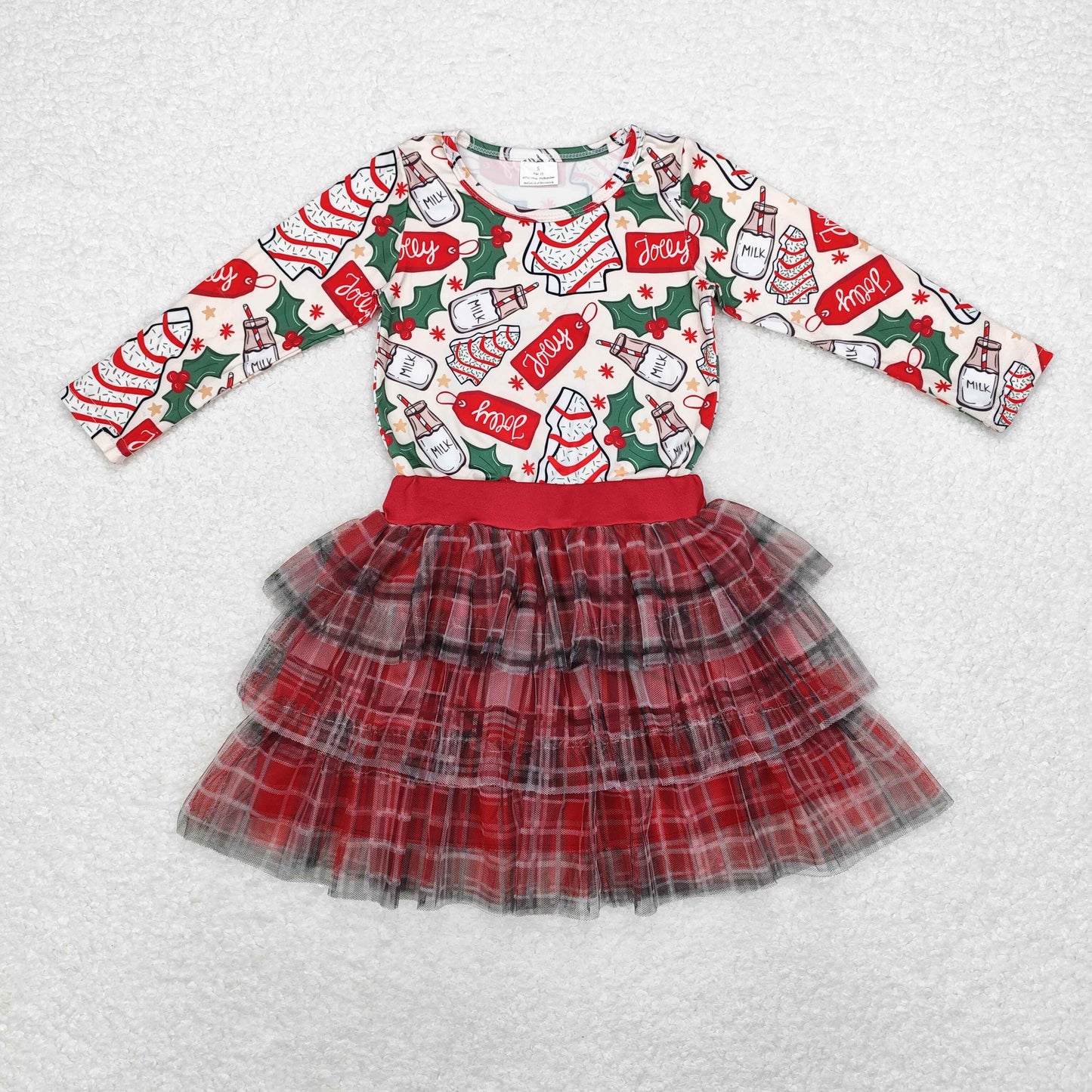 GLD0883 Baby Girls Christmas Tree Cake matching Tulle Skirt Set