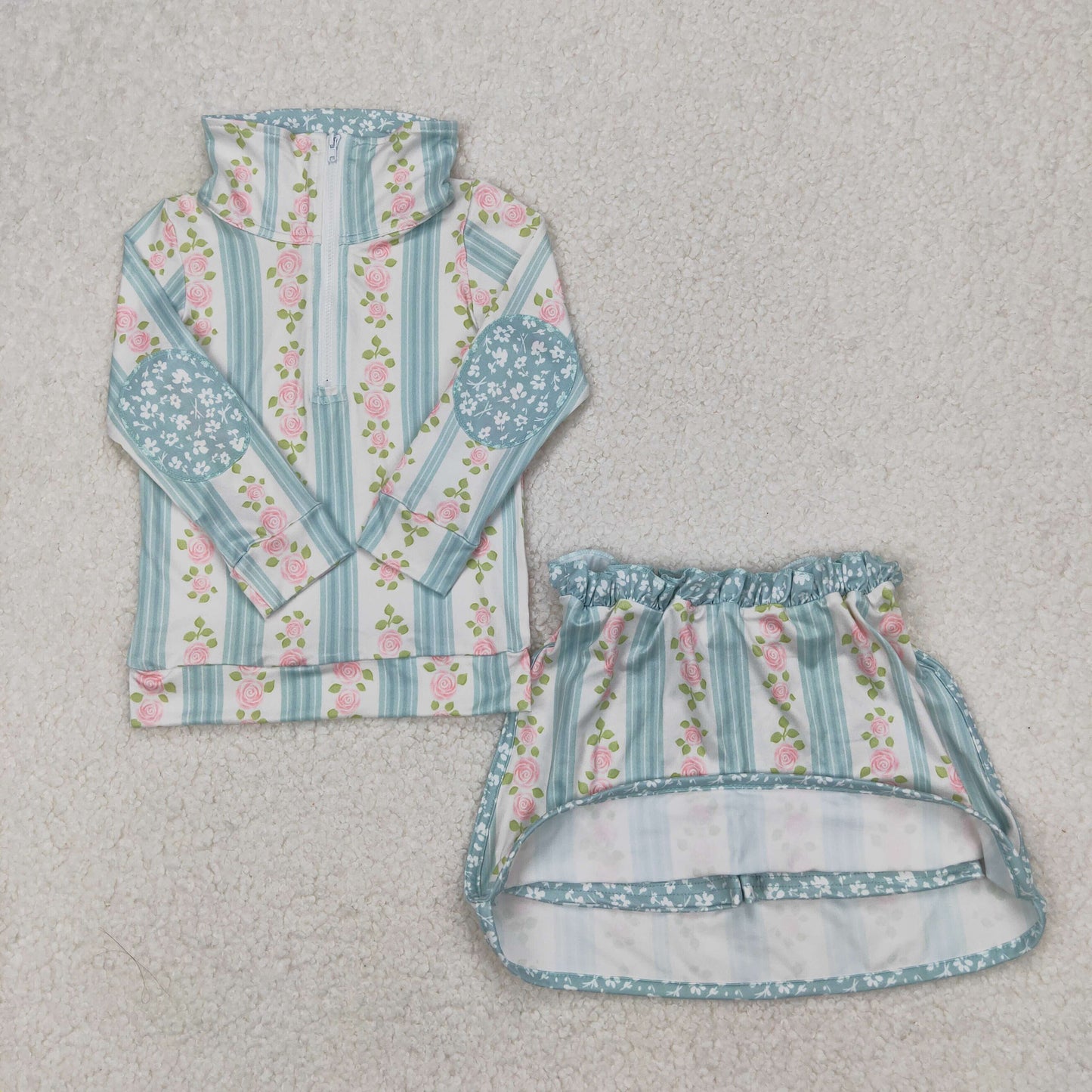 Baby Girls Sibling Floral Pullover Top Skirt Set