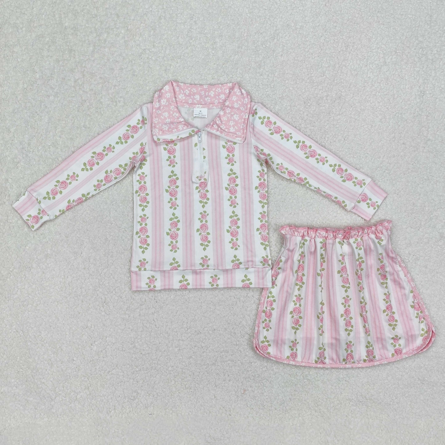 Baby Girls Sibling Floral Pullover Top Skirt Set