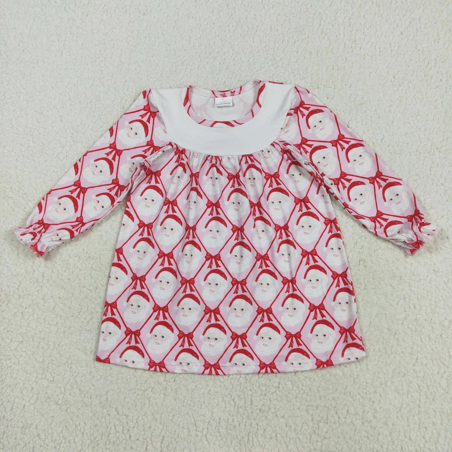 Sibling Baby Girls Chrismtas  Long Sleeve Santa Dress