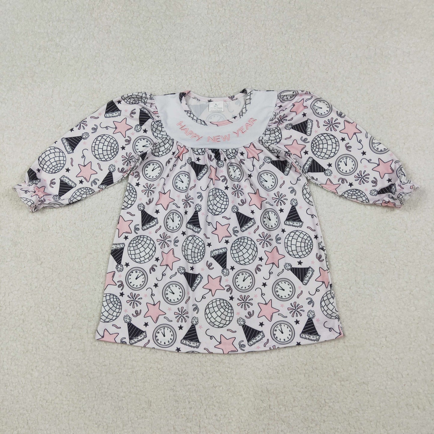 Sibling Baby Girls Happy New Year Party Dress /Bubble Romper