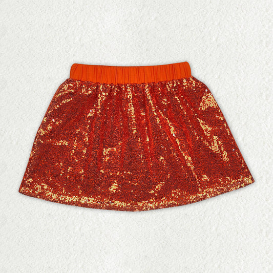 GLK0038 Baby Girls Orange Sequin Skirt