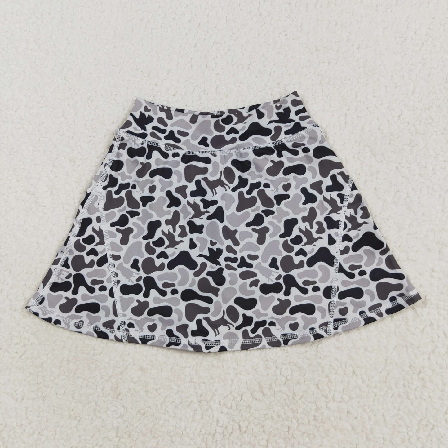 Kids Sibling Girls Grey Hunting Camo Yoga Skort