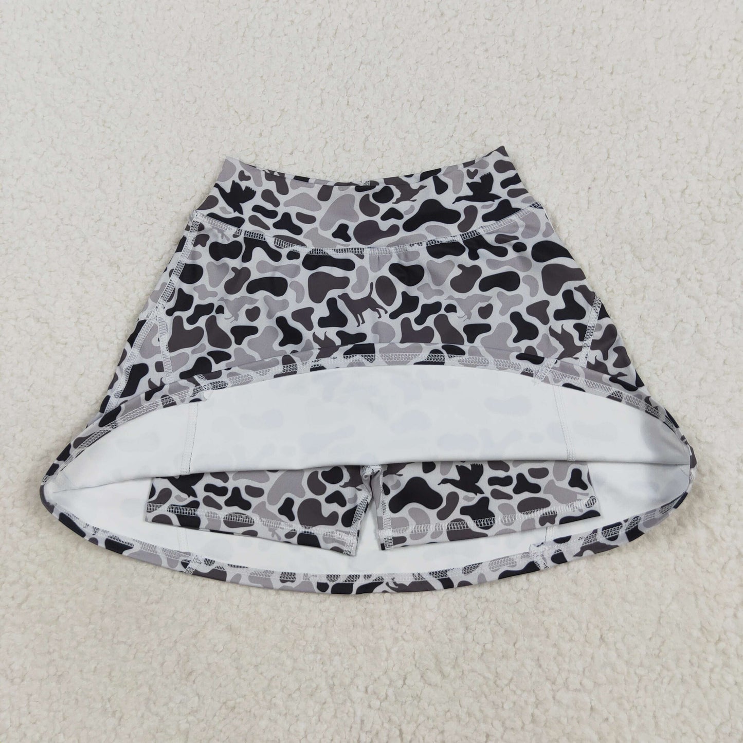 Kids Sibling Girls Grey Hunting Camo Yoga Skort