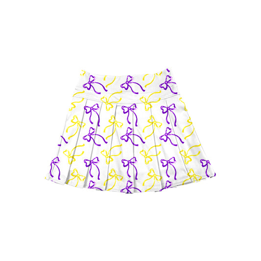 GLK0212 Baby Girls Yellow Purple Bow Active Skirt Preorder