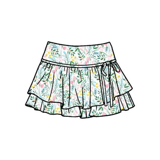 GLK0247 Baby Girls Pink Flowers Active Skort Preorder