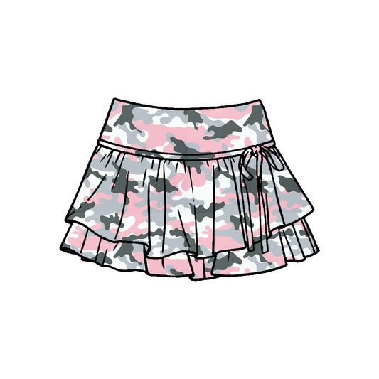 GLK0250 Baby Girls  Crey Pink Camo Active Skort Preorder