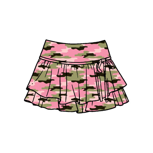 GLK0251 Baby Girls Green Pink Camo Active Skort Preorder