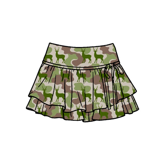 GLK0252 Baby Girls Green Camo Hunting Deer Active Skort Preorder
