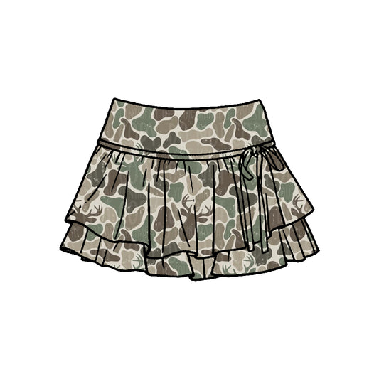 GLK0253 Baby Girls Grey Camo Hunting Deer Active Skort Preorder