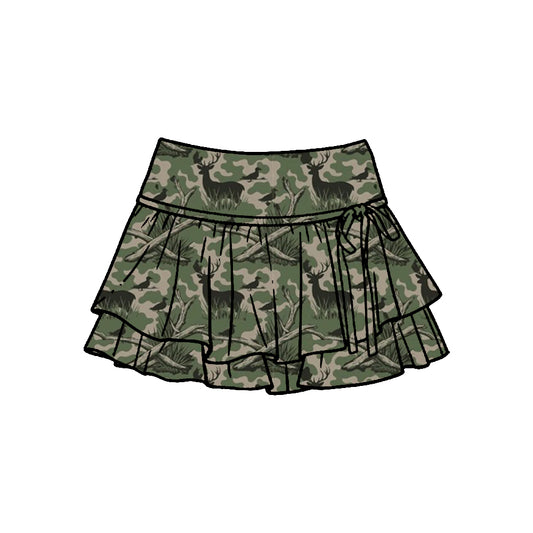 GLK0254 Baby Girls Green Camo Hunting Deer Active Skort Preorder