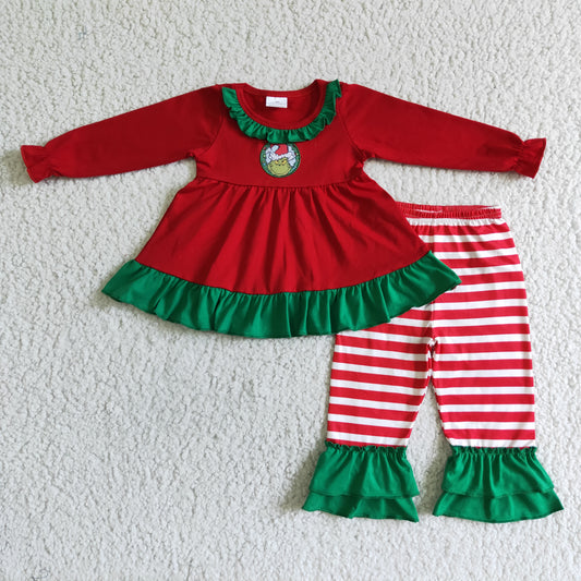 Baby girls Christmas Character Tunic Ruffle Pants Set