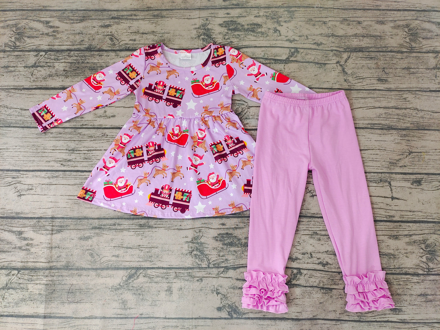 Toddler Baby Girls Christmas Pink Icing Pants Set