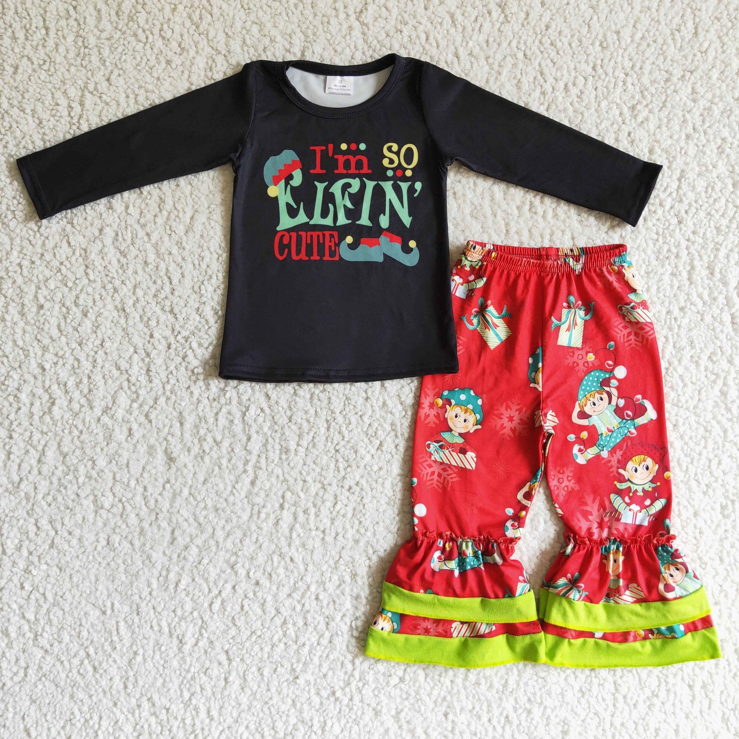 I'm Elfing Cute Baby Girls Christmas Outfit