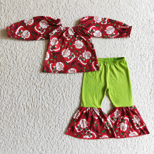 Baby Girls Christmas Ruffle Pants Outfit On Sale