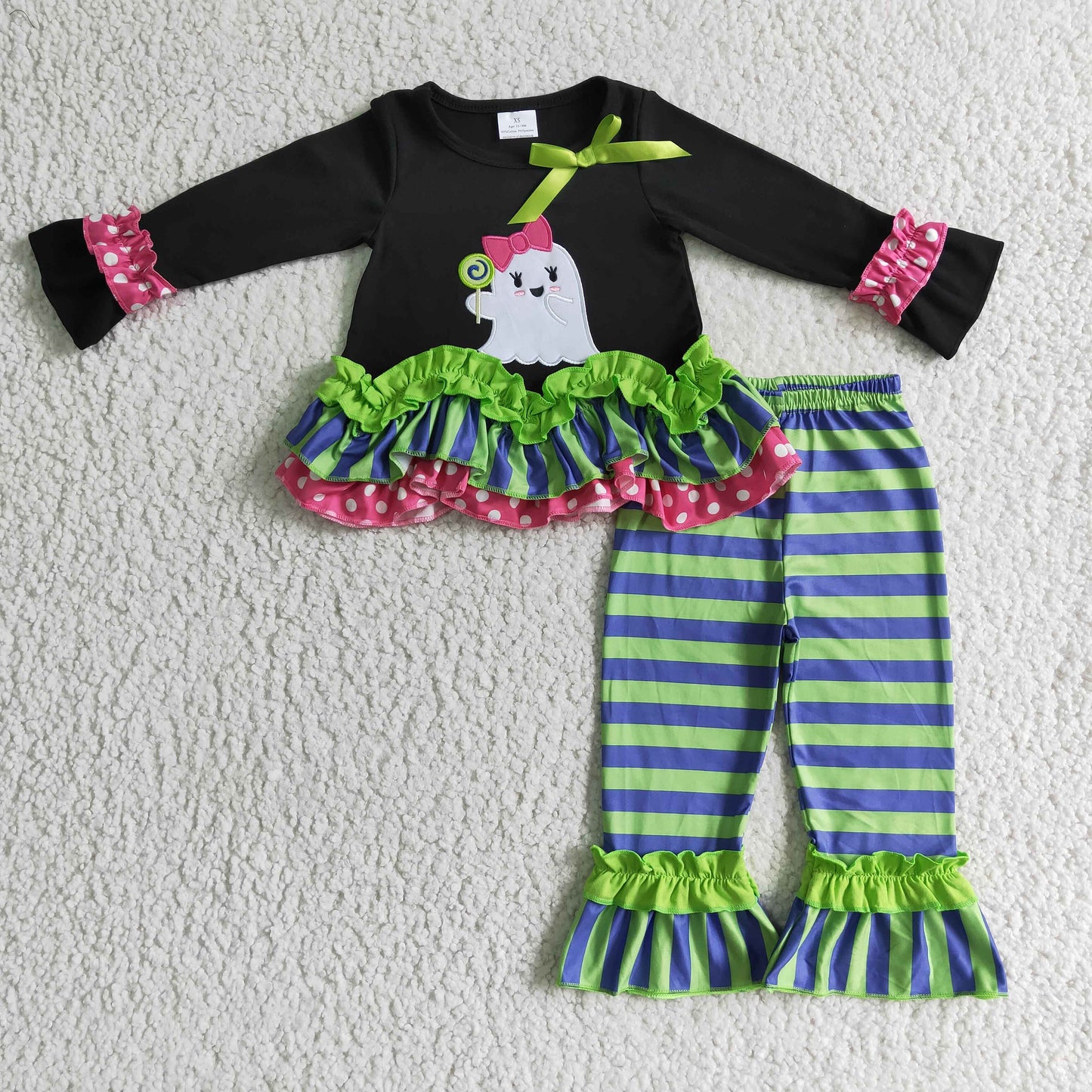 Sibling Baby Kids Applique Ghost Halloween Matching Clothes