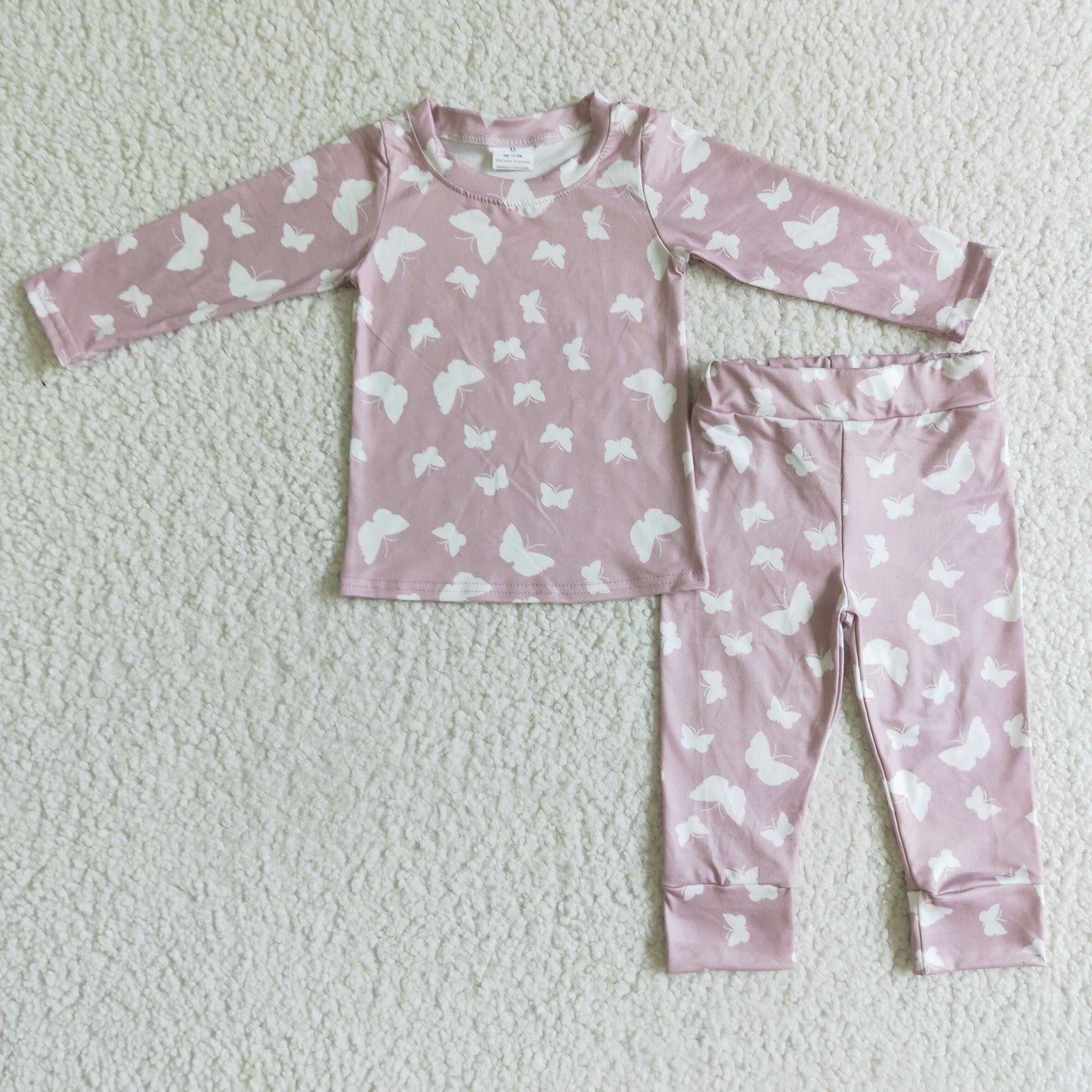 Baby Girls  Butterfly  Long Sleeve Pajama Set On Sale