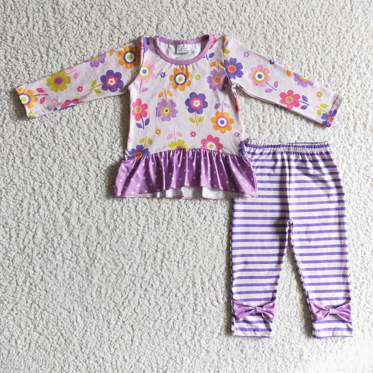 GLP0225 Baby Girls Purple Floral Outfit