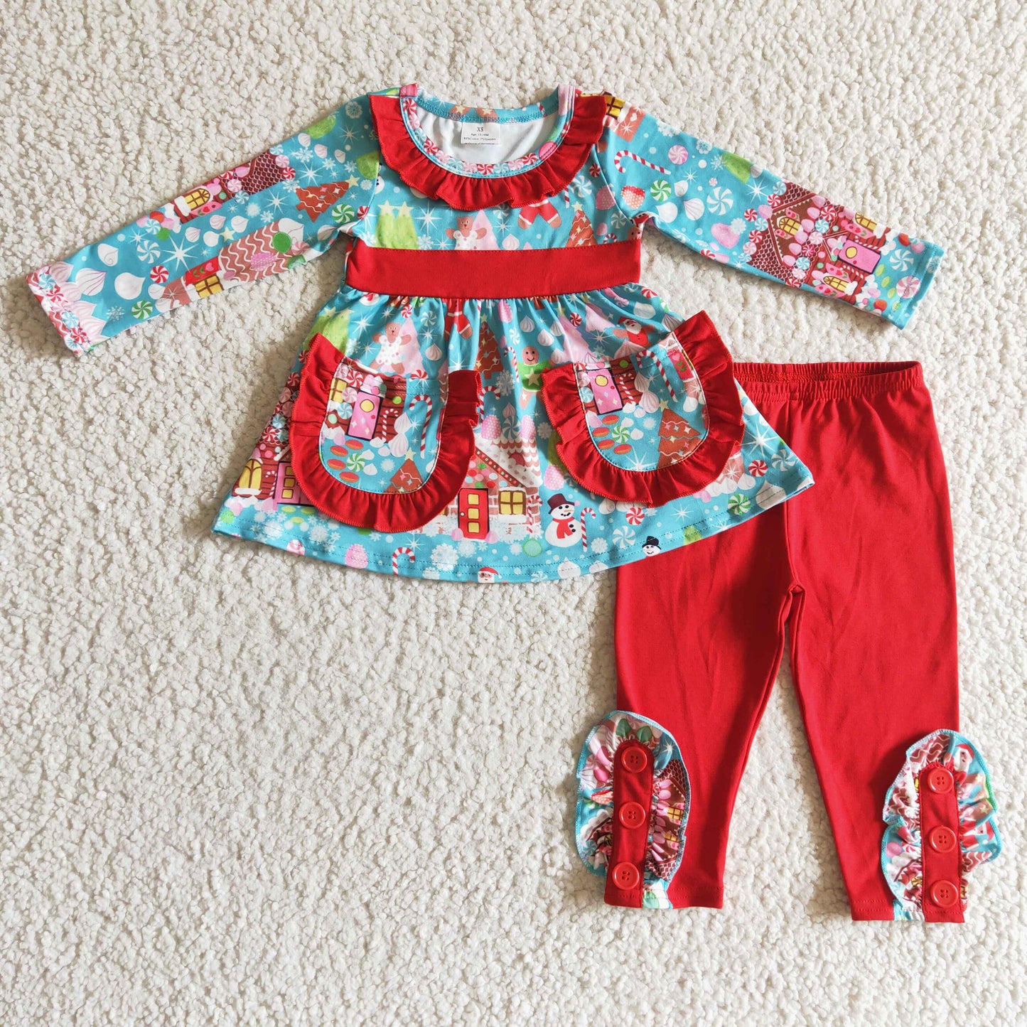 Baby Girls Christmas Outfit With Pocket