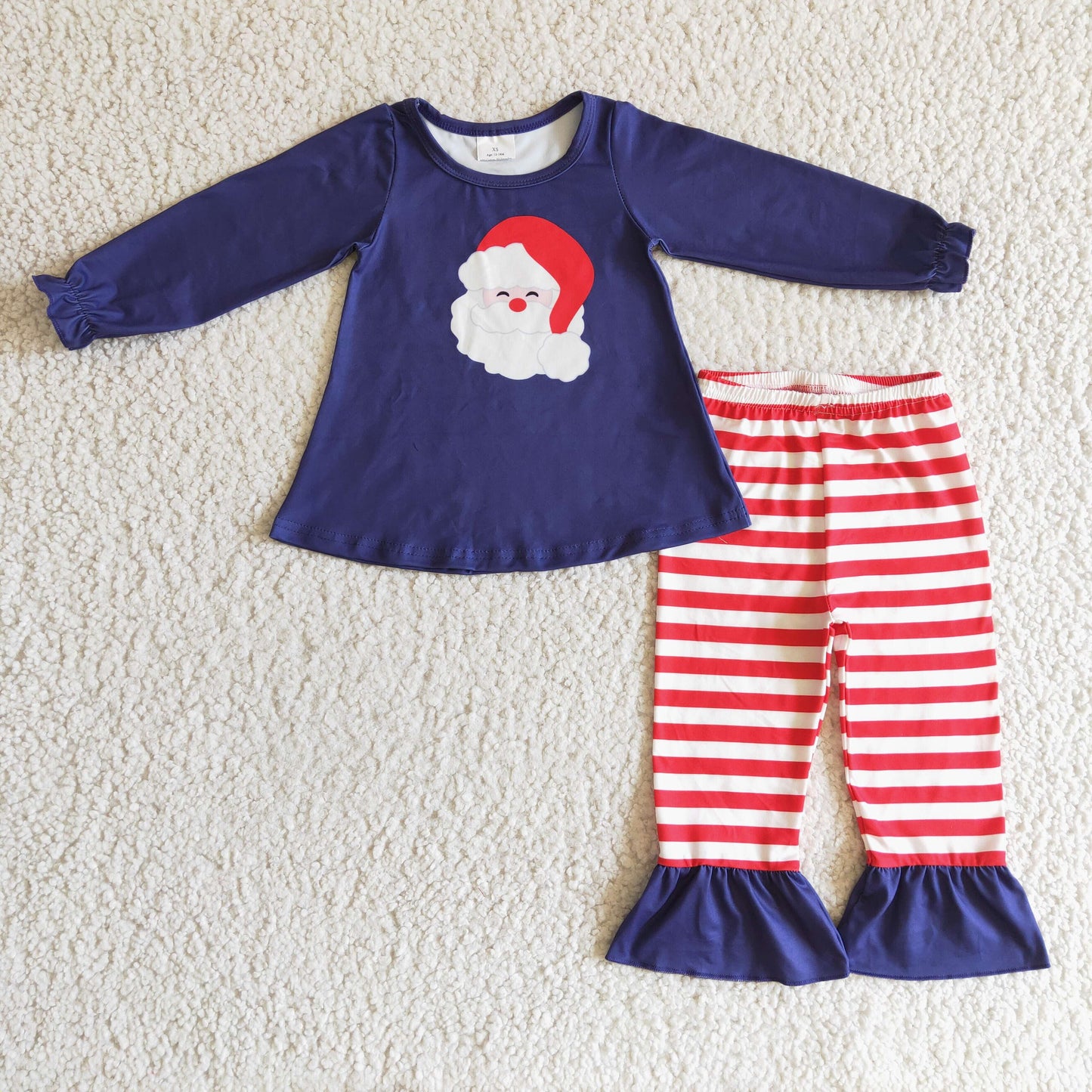 Baby Sibling Christmas Santa Red Striped Matching Clothes