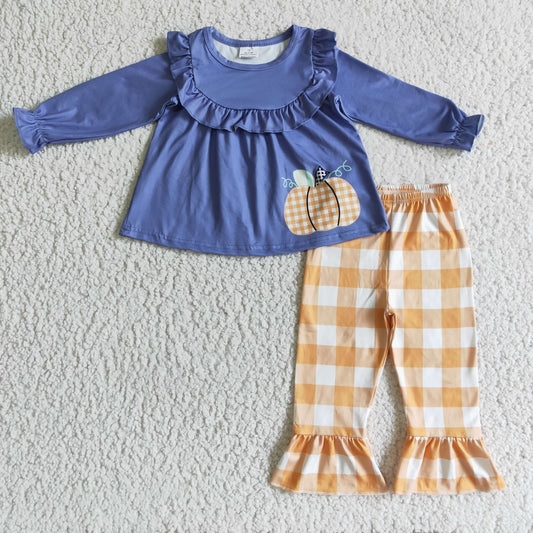 GLP0253  Baby Girls Pumpkin Top Orange Pants $5.5