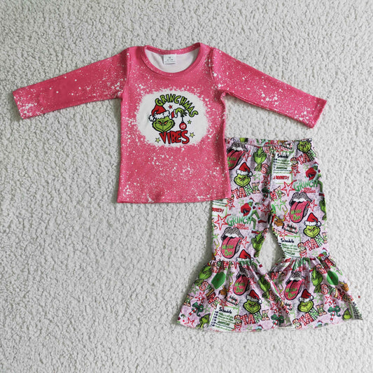 SIbling Girls Christmas Grinc Outfit and Romper