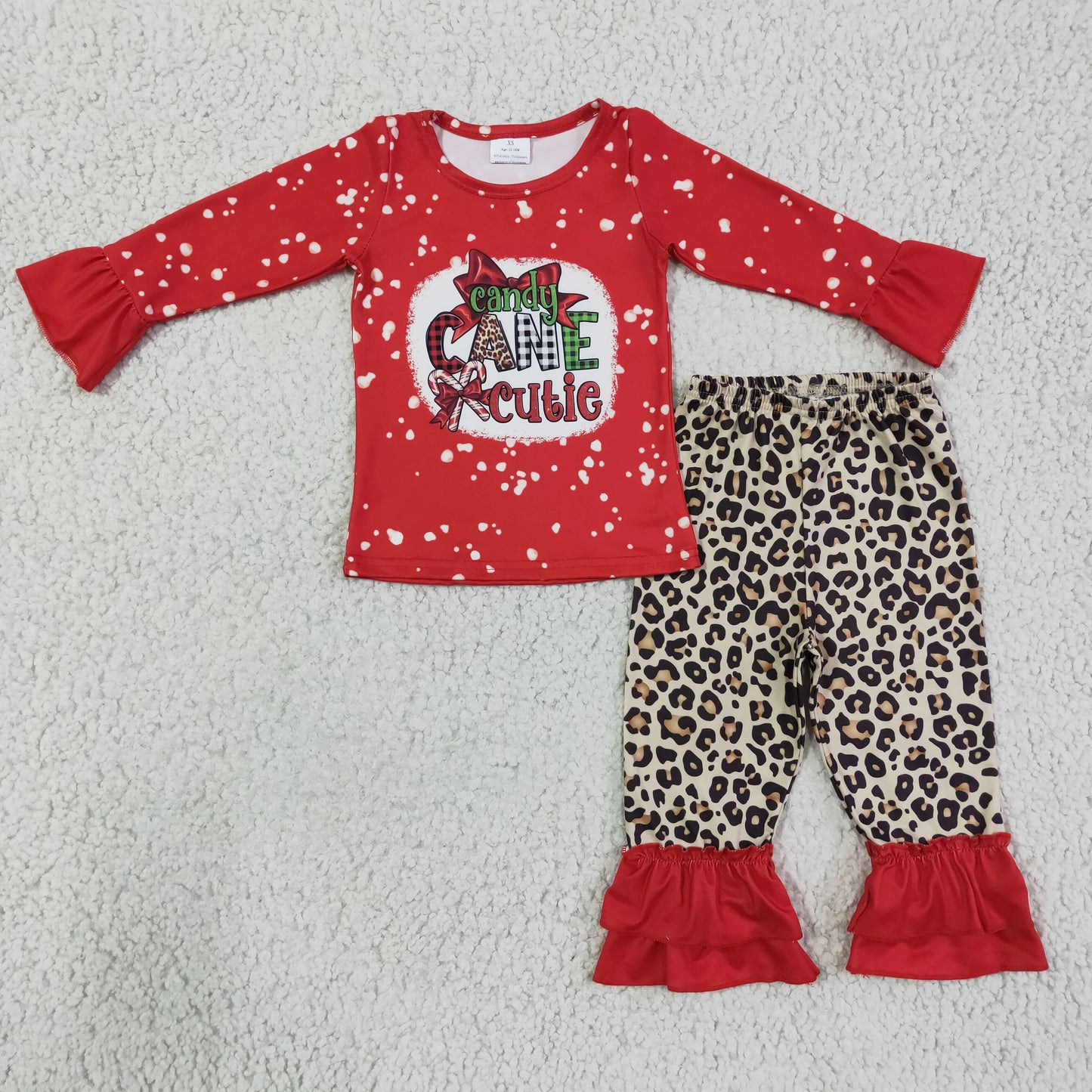 Baby Girls Candy Cane Cutie Ruffle Pants Outfit