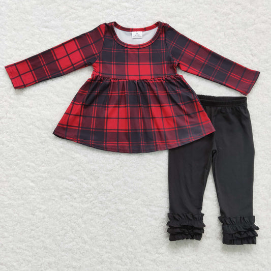 Baby Girls Clothes Red Plaid Tunic Top Icing Ieggings Outfit Christmas