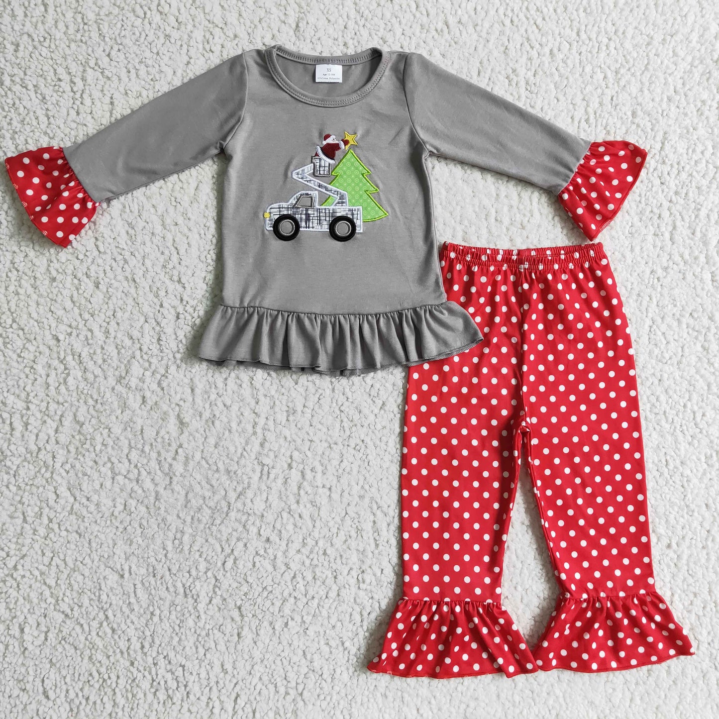 Baby Sibling Girls Boys Christmas Tree Pants Set