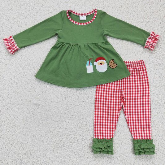 Baby Girls Christmas Milk Santa Cookie Outfit