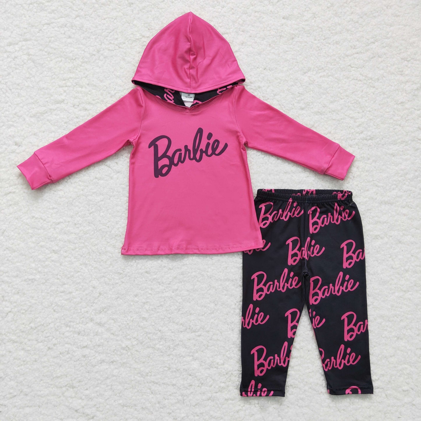 Baby Girls Hotpink Doll Hoodie Top pants clothes sets