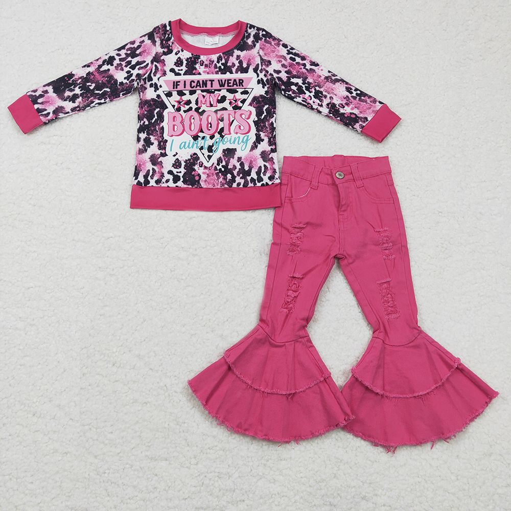 Western Design Boots Top Hot Pink Denim Pants Outfit